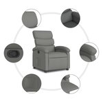 vidaXL Fauteuil inclinable gris foncé tissu