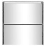 vidaXL Armoire à chaussures miroir 2 niveaux Sonoma gris 63x17x67 cm