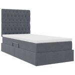 vidaXL Lit avec rangement et matelas Gris foncé 90 x 200 cm Velours