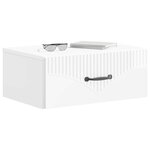 vidaXL Cabinet de chevet mural Blanc brillant 49 x 34 5 x 20 cm