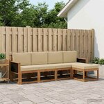 vidaXL Ensemble de canapés d'extérieur 5 Pièces Naturel et Beige