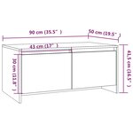 vidaXL Table basse Blanc brillant 90x50x41 5 cm Aggloméré