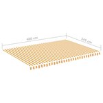 vidaXL Tissu de remplacement pour auvent Jaune et blanc 5x3 5 m