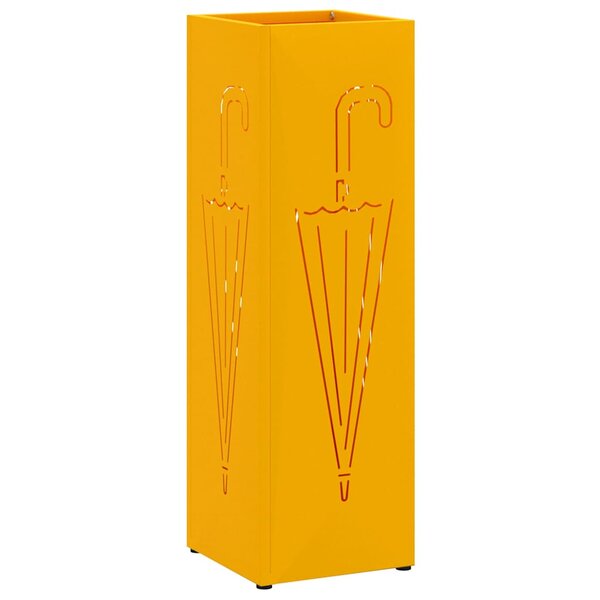 vidaXL Porte-parapluie Moutarde 15 5 x 15 5 x 49 cm Métal