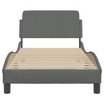 vidaXL Cadre de lit Dover gris foncé 90x200 cm tissu