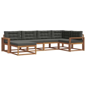 vidaXL Ensemble de canapés d'extérieur 6 Pièces Naturel et Anthracite