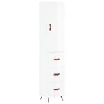 vidaXL Buffet haut Blanc brillant 34 5x34x180 cm Bois d'ingénierie