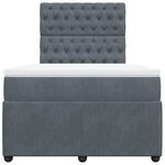 vidaXL Sommier à lattes de lit et matelas Gris foncé 120x200cm Velours