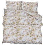 vidaXL Ensemble de housse de couette blanc et marron 155x220 cm Coton