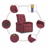 vidaXL Fauteuil de massage inclinable Rouge bordeaux Tissu