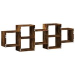 vidaXL Étagère murale chêne fumé 129x18x42 cm bois d'ingénierie
