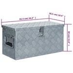 vidaXL Boîte en aluminium 61 5 x 26 5 x 30 cm Argenté