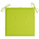 vidaXL Chaises à manger lot de 8 et coussins vert vif Bois teck solide