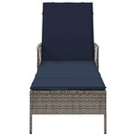 vidaXL Chaise longue avec coussin Gris 157 x 55 x 92cm polyrotin