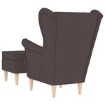 vidaXL Fauteuil avec repose-pied Marron foncé Tissu