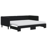 vidaXL Lit de jour avec gigogne et matelas noir 90x200 cm velours