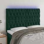 vidaXL Tête de lit à LED Vert foncé 160x7x118/128 cm Velours