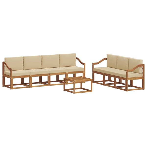 vidaXL Ensemble de canapés d'extérieur 8 Pièces Naturel et Beige