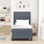 lit box spring vidaXL avec matelas et LED gris foncé 100x200 cm en velours
