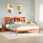 vidaXL Lit bibliothèque sans matelas cire marron 180x200 cm pin massif