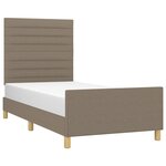 vidaXL Cadre de lit sans matelas taupe 100x200 cm tissu