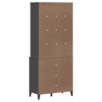 vidaXL Buffet VIKEN gris anthracite 80x40x190 cm bois massif de pin