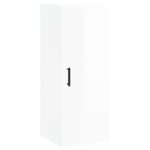 vidaXL Buffet haut Blanc brillant 34 5x34x180 cm Bois d'ingénierie