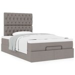 vidaXL Cadre de lit ottoman avec matelas taupe 120x200 cm tissu