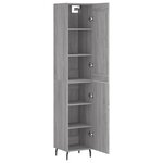 vidaXL Buffet haut Sonoma gris 34 5x34x180 cm Bois d'ingénierie