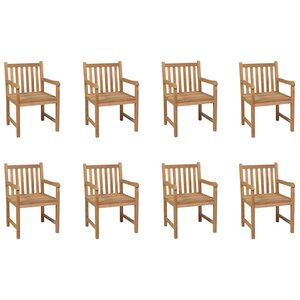 vidaXL Chaises d'extérieur lot de 8 Bois de teck solide