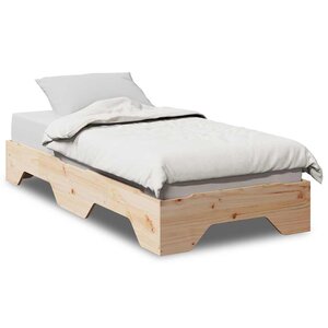 vidaXL Cadre de lit sans matelas empilable 90x190 cm bois massif