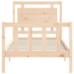 vidaXL Cadre de lit et tête de lit 100x200 cm bois massif