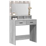 vidaXL Table de Toilette avec tiroir Gris Sonoma 79 x 41 x 135 cm