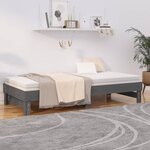vidaXL Lit coulissant Gris 2x(90x200) cm Bois de pin massif