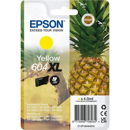 Cartouche jet d'encre n° 604xl jaune ananas grande capacité (4ml) epson