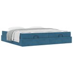 vidaXL Cadre de lit avec matelas avec matelas 2 Pièces Bleu Velours