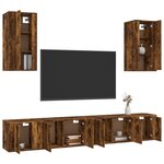 vidaXL Ensemble de meubles TV 6 Pièces Chêne fumé Bois d'ingénierie