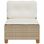 vidaXL Canapé de jardin sans accoudoirs coussins beige résine tressée