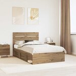 vidaXL Cadre de lit Chêne artisan 120 x 200 cm Bois de pin massif