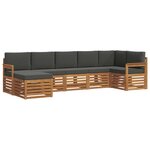 vidaXL Ensemble de canapés d'extérieur 7 pc Naturel et Anthracite