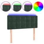 vidaXL Tête de lit à LED Vert foncé 80x5x78/88 cm Velours