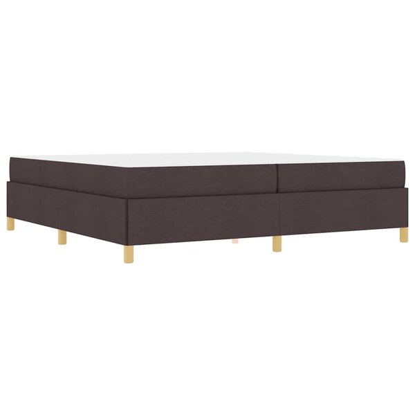 vidaXL Lit à ressorts Marron foncé et Blanc 200 x 200 cm tissu