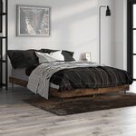 vidaXL Cadre de lit sans matelas chêne fumé 120x190 cm bois ingénierie