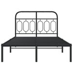 vidaXL Cadre de lit métal sans matelas avec tête de lit noir 120x190cm