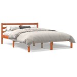 vidaXL Cadre de lit sans matelas cire marron 135x190cm bois pin massif