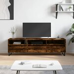 vidaXL Meuble TV chêne fumé 150x30x44 5 cm bois d'ingénierie