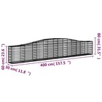 vidaXL Paniers à gabions arqués 2 Pièces 400x30x60/80 cm Fer galvanisé