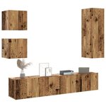 vidaXL Ensemble de meuble TV mural 5 Pièces vieux bois bois d'ingénierie