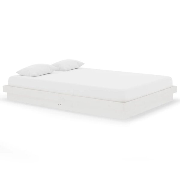 vidaXL Cadre de lit Blanc Bois massif 140x200 cm