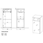 Germania armoire de sol de bain gw-pescara blanc et chêne navarra